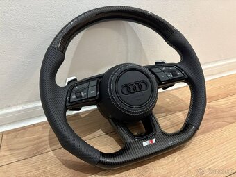AUDI KARBON ŠPORTOVÝ PERFOROVANÝ ZKOSENY VOLANT - 3