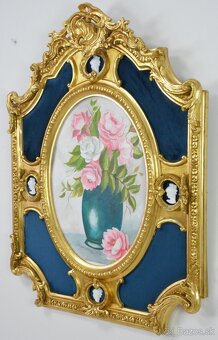 Zámecký obraz - Zátiší - olej na desce - 3