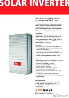 Trojfázový solárny menič SUNWAYS NT 12000 – 12 kW - 3