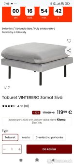 Taburet taburetka sivá Vinterbro Beliani - 3