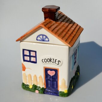 Veľká vintage porcelánová dóza na cukríky, keksy, drobnosti - 3