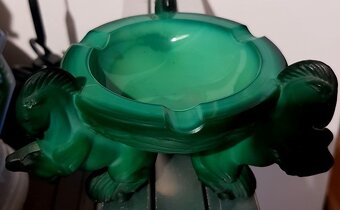 sklo: malachitové, rosé amfora, jantárové, kristál, soška - 3