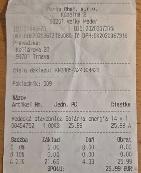 Vedecká stavebnica solárna energia - 3