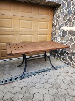 Záhradný drevený stôl na terasu - 3