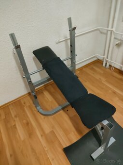 Činky jednoručky 2x 15 kg a lavička na bench - 3