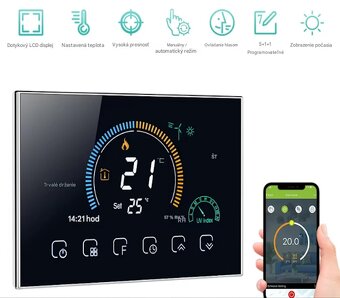 Inteligentný programovateľný termostat Tuya,WiFi, plyn kot. - 3