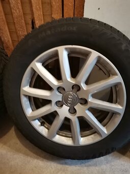 Hliníkové disky 16" 5x112 Audi A4 B8 zimné pneu 205/60 r16 - 3