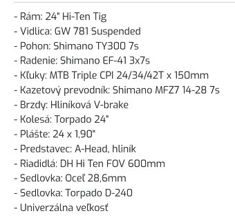 Bicykel Torpado Viper 24 - 3