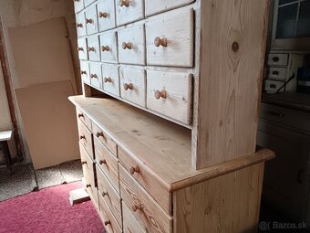 Starožitná skrín, LÉKÁRENSKÁ šuplíková skrín, smrková komoda - 3