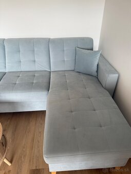 Rohový mentolový gauč- skoro vôbec nepoužívaný - 3