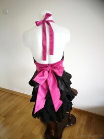 Čierno ružové / cyklaménové spoločenské šaty - 3