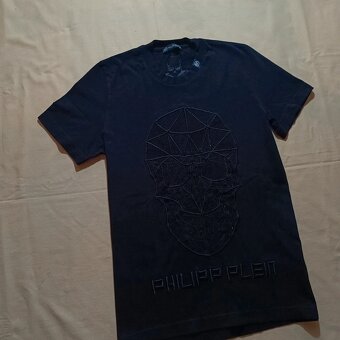 Philipp Plein čierne tričko s lebkou s diamantmi slim fit M - 3