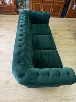 Pohovky Chesterfield 2 kusy. Smaragdová zelená. - 3