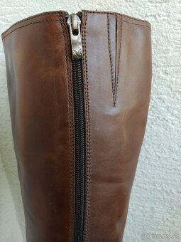 Zateplene kozene cizmy, gastanova farba, velkost 39 - 3