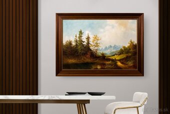 Romantická krajina, sig.Trelony, 1045 × 750 mm - 3