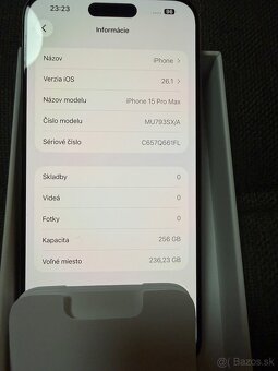 iPhone 15Pro Max 256GB-plati do zmazania - 3