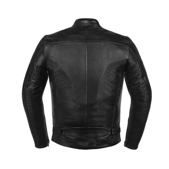 Moto Kožená Bunda Black Vintage Stripess - 3