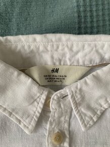 Biela lanová košeľa H&M, 122 - 3