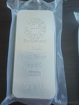 Investičné striebro 1kg tehličky Argor Heraeus - 3