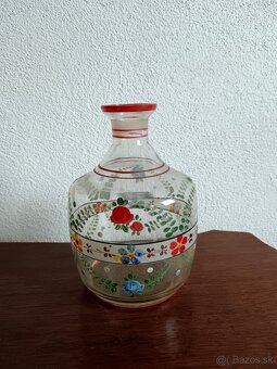 Stará maľovaná fľaša/ váza - 3