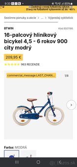 Detský odľahčený hliníkový bicykel 16 - 3