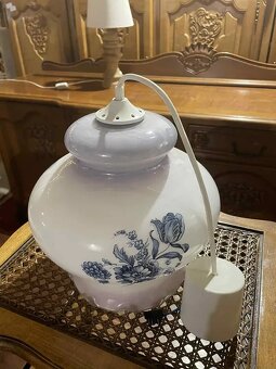 luster, sklo, malovaný, v 29 cm, priemer 30 cm, max d 60 cm - 3