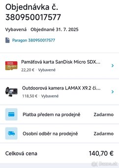 Predám Kameru LAMAX X9.2 + 128gb - 3