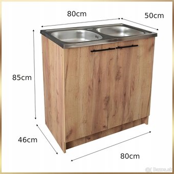 Sada - kuchynská skrinka, dvojdrez, bateria, sifon - 3