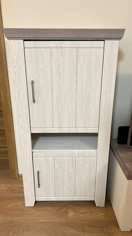 Obývacia stena Cruz, kombi, bielená pínia/šedý dub - 3