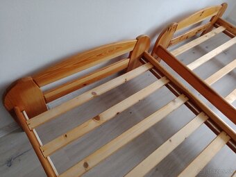 2ks drevené postele  masív 200x90 - 3