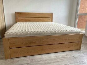 Masívna dubová posteľ 180x200cm s výsuvnými boxami - 3