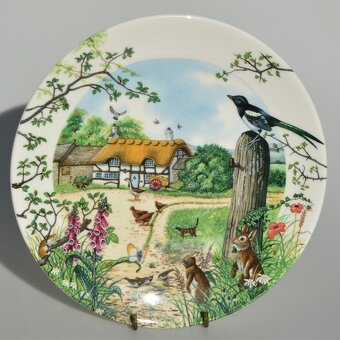 nádherné veľké porcelánové taniere s prírodnou panorámou - 3