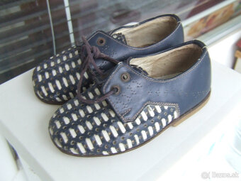 Staré kožené topánočky. Talianské. Pekná dekorácia. - 3