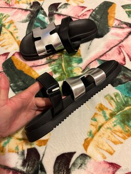 Šlapky - čierno/strieborné - 3