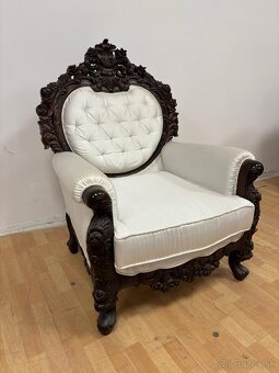 Sedačka v drevenom ráme,biela,ŠTÝLOVÁ - 3