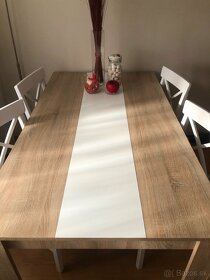 Jedálenský stôl dub Sonoma-biela - 3