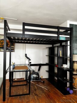 STORÅ (IKEA) 140x200 Poschodová / Vyvýšená čierna postel s - 3