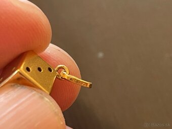 starozitny zlaty prívesok -hracia kocka - 3