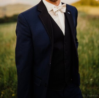 Tmavomodrý pánsky oblek Pavanna (ako nový) - 3