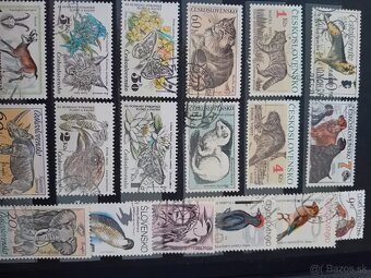 Známky v albume fauna 1 - 3