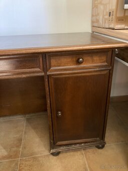 Starožitný drevený písací stôl - 3