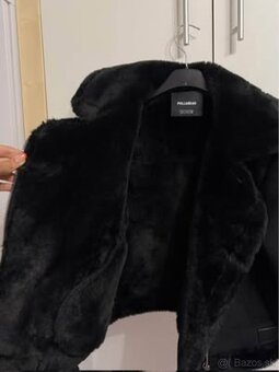 zimný čierny kabát PULL&BEAR pre ženy - 3