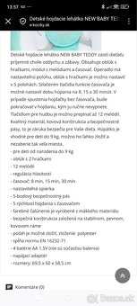 Detské hojdacie lehátko s melódiami New baby Teddy - 3