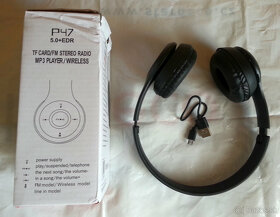 Predám bluetoth slúchadlá s FM rádiom a nabij. káblom. - 3