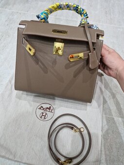 Nova luxusna Hermes Kelly taupe 28 - 3