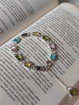 Náramok striebro 925 s kamienkami - 3