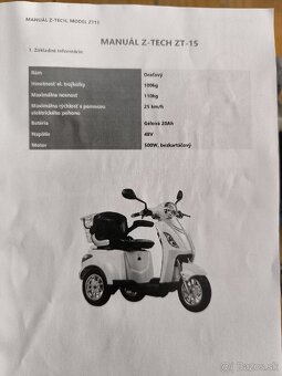 Predám elektrickú trojkolku 500w - 3