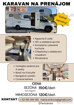 Karavan na prenájom - CARADO A464 - 3