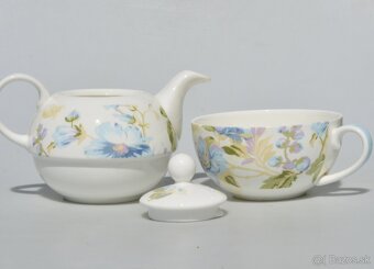 Skladačka porcelánový čajník + šálka - Pastelové kvety - 3