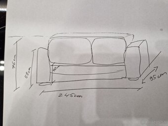 Rozkladací gauč šedý 245cm - 3